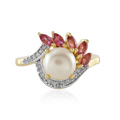 White Freshwater Pearl Silver Ring