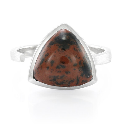 Mahogany Obsidian Silver Ring