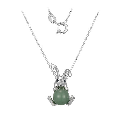 Green Aventurine Silver Necklace