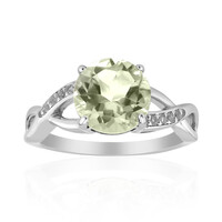 Green Amethyst Silver Ring