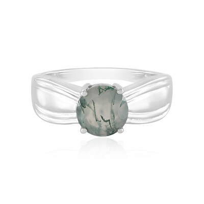 Moss Agate Silver Ring