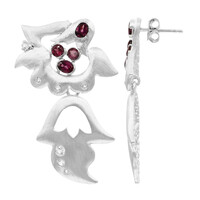 Rhodolite Silver Earrings