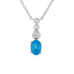 Neon Blue Apatite Silver Necklace