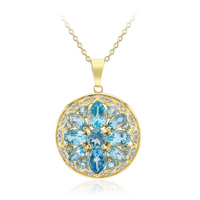 Swiss Blue Topaz Silver Necklace