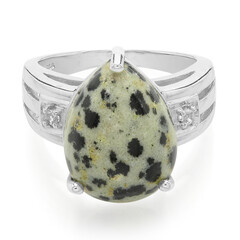 Dalmatian Jasper Silver Ring