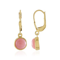 Pink Opal Silver Earrings