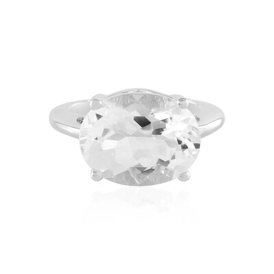 White Quartz Silver Ring