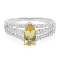 Yellow Beryl Silver Ring