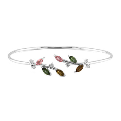 Fancy Tourmaline Silver Bangle