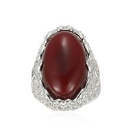 Red Agate Silver Ring