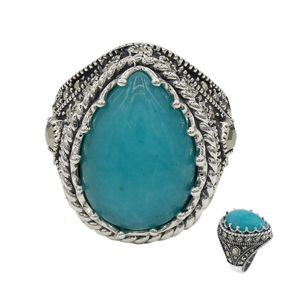 Amazonite Silver Ring (Annette classic)