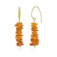 Cognac Baltic Amber Silver Earrings