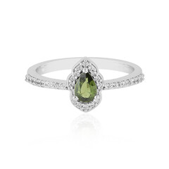 Ceylon Green Zircon Silver Ring