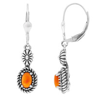 Orange Spiny Oyster Shell Silver Earrings (Desert Chic)