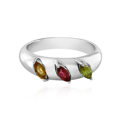 Fancy Tourmaline Silver Ring