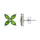 Russian Diopside Silver Earrings