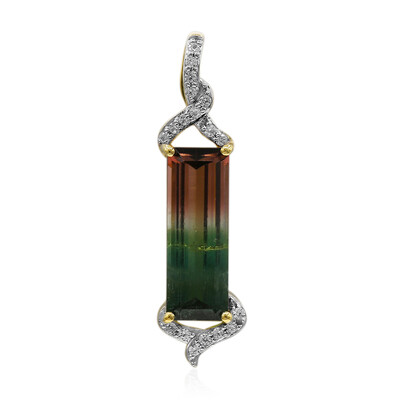 9K Bi Colour Tourmaline Gold Pendant