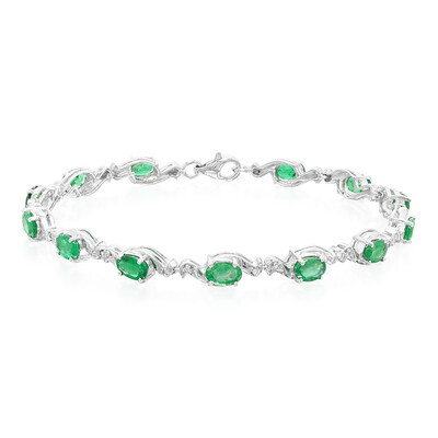 Zambian Emerald Silver Bracelet