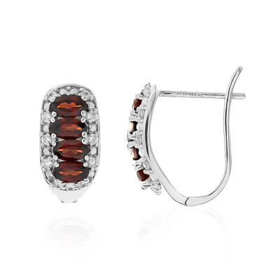 Mozambique Garnet Silver Earrings