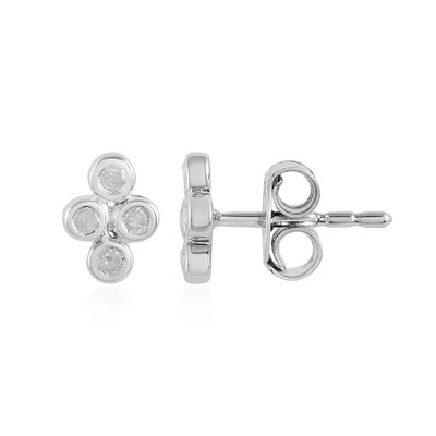 I2 (I) Diamond Silver Earrings