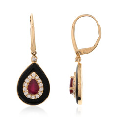 14K AAA Mozambique Ruby Gold Earrings (CIRARI)