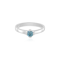 I2 Blue Diamond Silver Ring