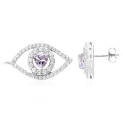 Rose de France Amethyst Silver Earrings