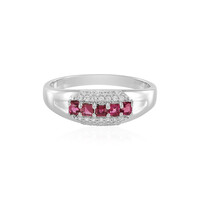 Rubellite Silver Ring