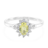 Yellow Beryl Silver Ring