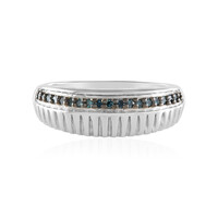 SI1 Blue Diamond Silver Ring