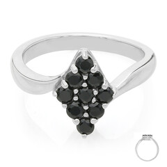 Black Spinel Silver Ring