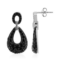 Black Spinel Silver Earrings