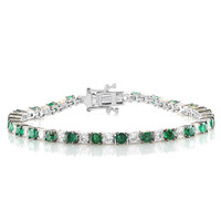 Zambian Emerald Silver Bracelet (Gems en Vogue)