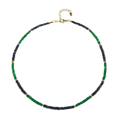 Green Ethopian Opal Silver Necklace (Riya)