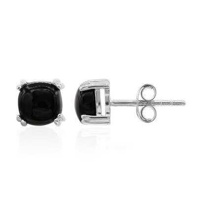 Black Onyx Silver Earrings