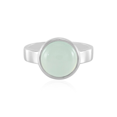 Aqua Chalcedony Silver Ring