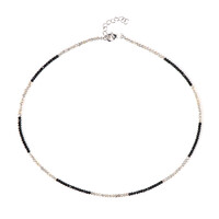 Black Spinel Silver Necklace