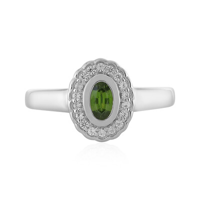 Ceylon Green Zircon Silver Ring