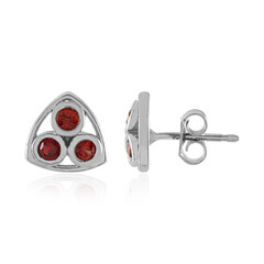 Tanzanian Ruby Silver Earrings (Adela Silber)