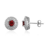 Mozambique Garnet Silver Earrings