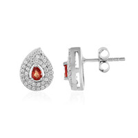 Tanzanian Ruby Silver Earrings