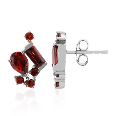 Mozambique Garnet Silver Earrings