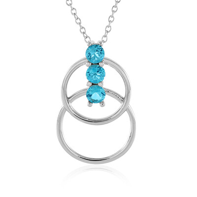 Paraiba Color Topaz Silver Necklace