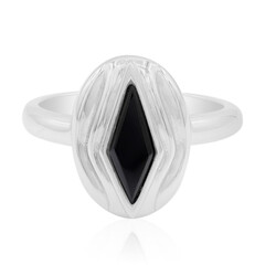 Black Spinel Silver Ring