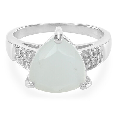 White Moonstone Silver Ring