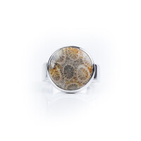 Petrified Coral Silver Ring