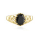 Black Spinel Silver Ring