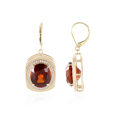 9K Hessonite Garnet Gold Earrings