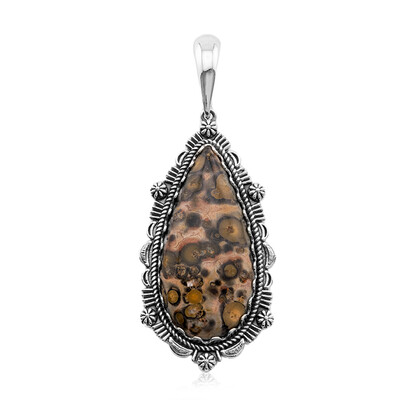 Leopard Skin Jasper Silver Pendant (Desert Chic)