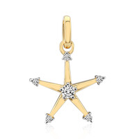 9K SI1 (G) Diamond Gold Pendant